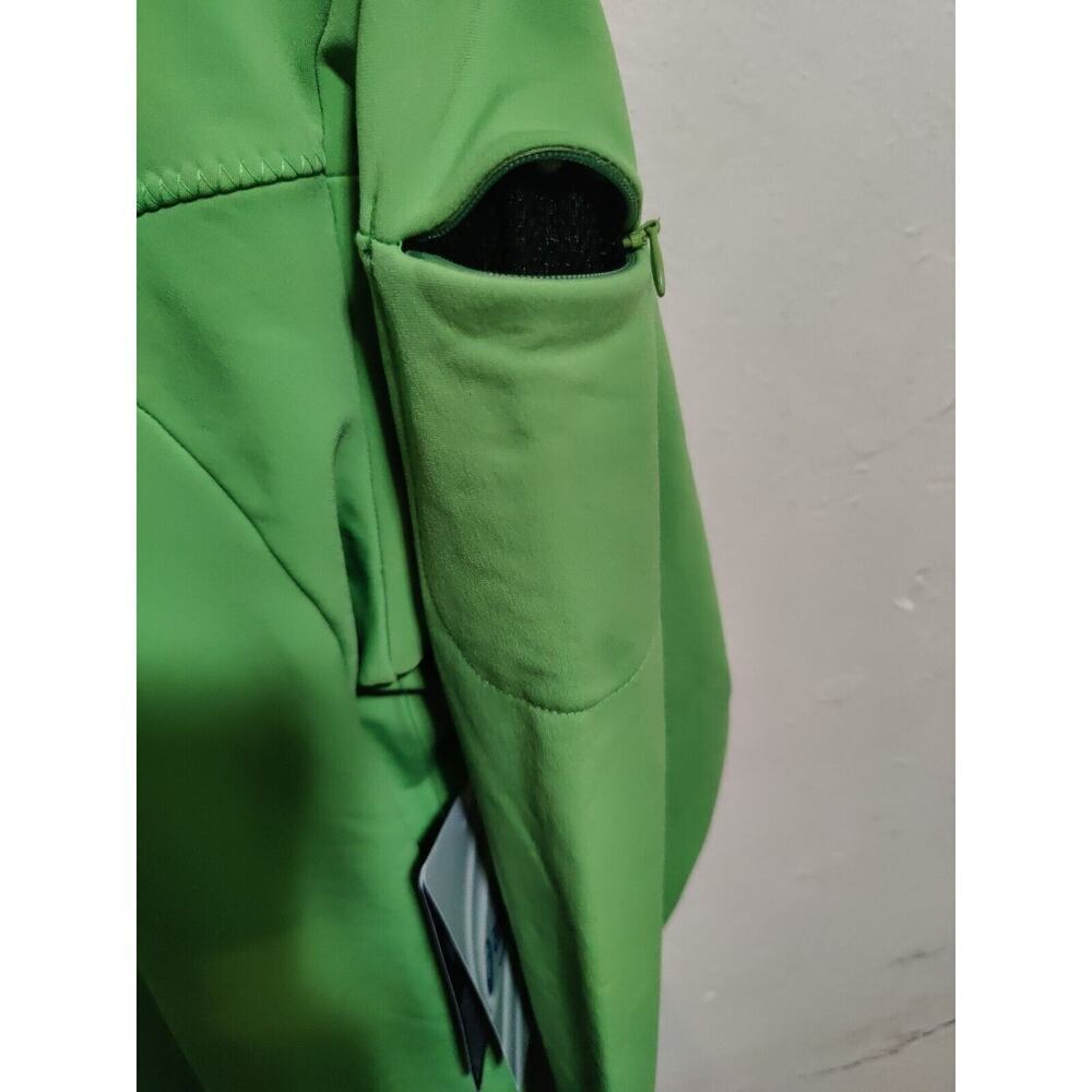 Asics Women's Pullover Training Jacket Green Size Medium Sleeve Thumb Holes - Picture 9 of 16
